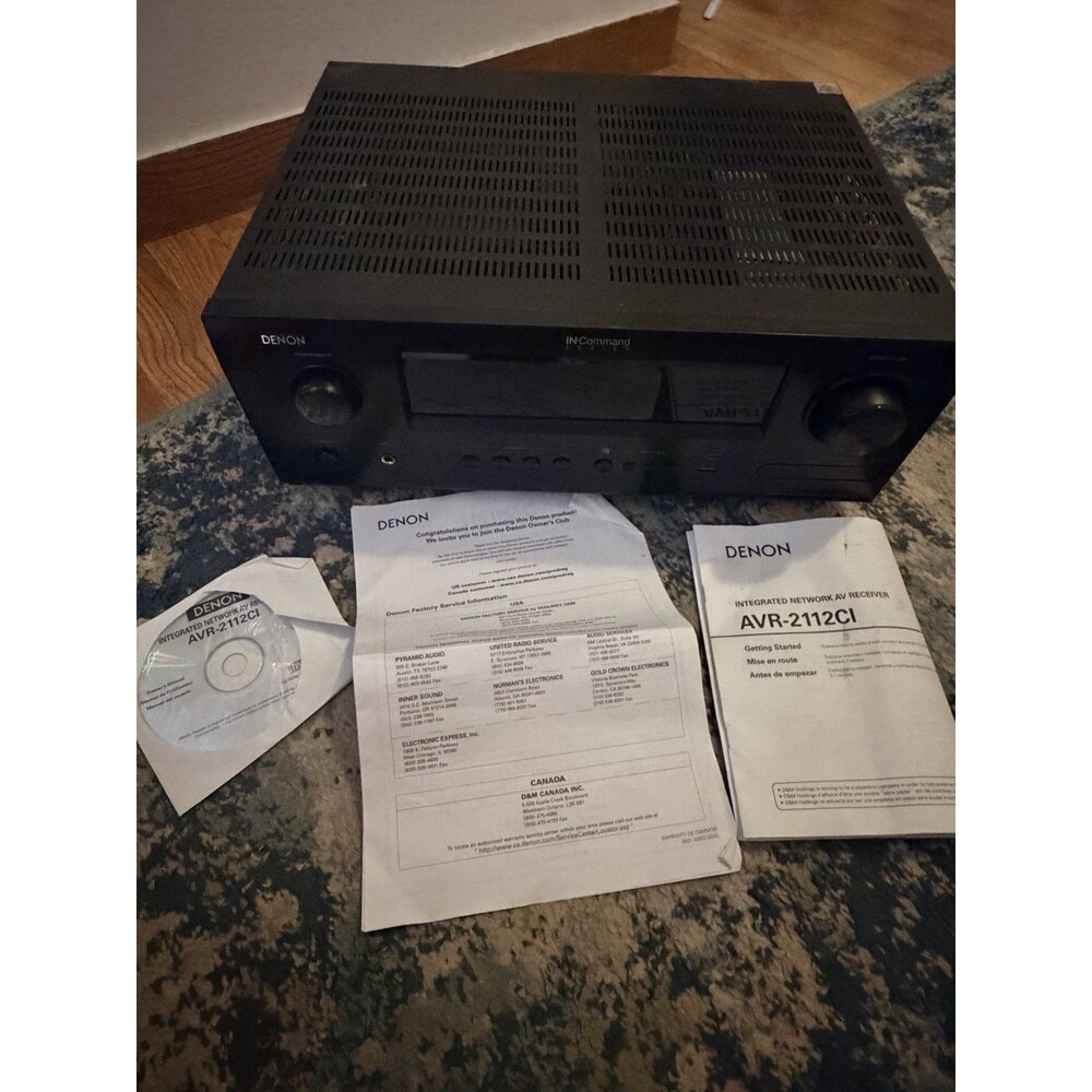Denon AVR-2112CI 7.1 Channel Network AV Receiver AirPlay w/Remote Manual bundle